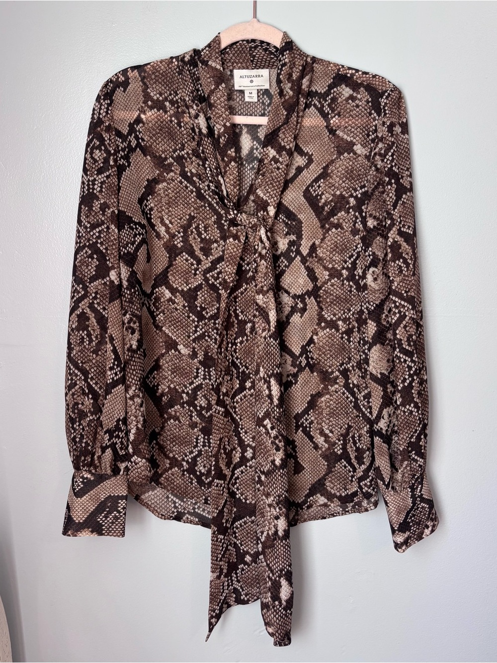Rare Altuzarra x Target collab Snake-Print p*ssy Bow Blouse